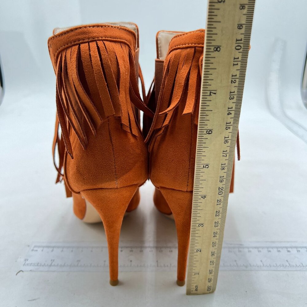 YDN Women Stiletto High Heel Tassels Ankle Boots Pointed Toe Elastic ,Suede Boot - Picture 6 of 8